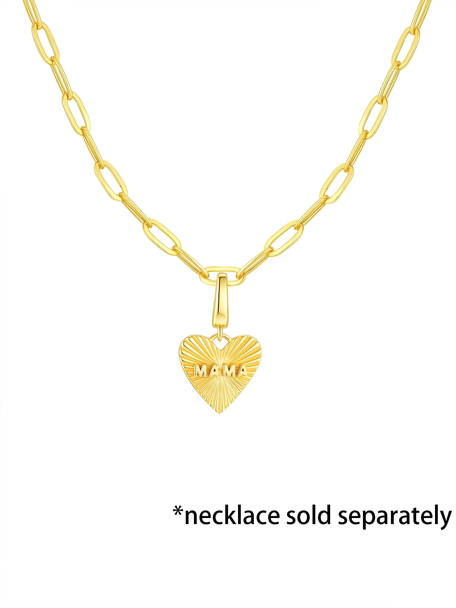 Brilliance Fine Jewelry Mama Heart Charm in 14KT Gold Plated Sterling Silver