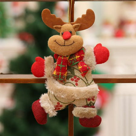KABOER Christmas Plush Toy Santa Claus Snowman Reindeer Bear Xmas Tree Hanging Ornaments Pendant Decorations for New