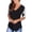Black, variant on JeashCHAT Plus Size Tops for Women Women's Lace Short Sleeve V-Neck T-Shirt Loose Casual Summer Tee Tops