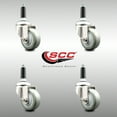 thumbnail image 2 of 3 Inch 316SS Yellow Polyurethane Swivel 3/4 Inch Expanding Stem Caster Set SCC, 2 of 2