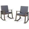 thumbnail image 1 of Noble House Candel Outdoor Wood Rocking Chair Cushion Grey/Dark Grey (Set of 2), 1 of 23