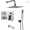 thumbnail image 4 of Bathroom Shower Faucet System 10''Shower head Handle Shower Tub Filler Mixer Tap, 4 of 10