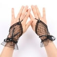 thumbnail image 3 of Pitauce Womens Wedding Gloves, Fingerless Lace Bow Gloves for Brides, Mesh Sheer Gothic Glove for Tea Party, 3 of 3