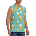 thumbnail image 2 of Fotbe Men's Beer Print Men's Sleeveless Muscle Tank Tops Casual T-Shirts for Gym Workout Beach-Large, 2 of 8