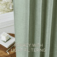 thumbnail image 4 of NICETOWN Faux Linen Green Curtains for Living Room, Light Filtering Farmhouse Curtains Rod Pocket Back Tab Privacy Semi Sheer Drapes for Bedroom, 52"x120", Sage Green, 2 Panels, 4 of 7