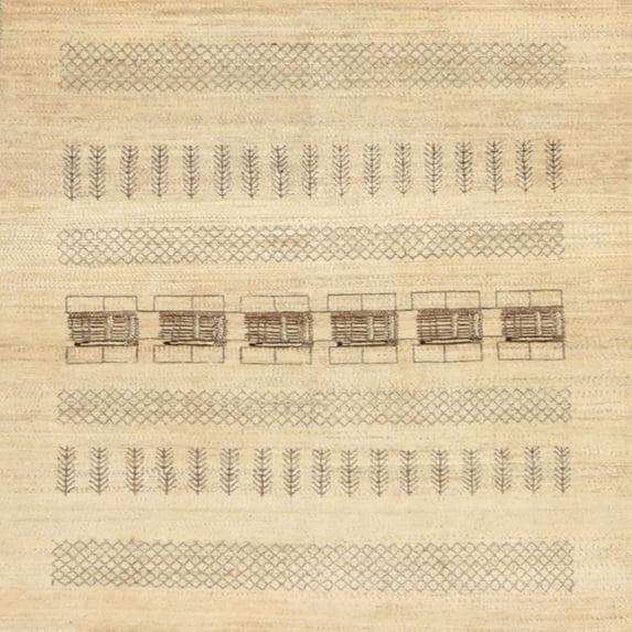 Ahgly Company Indoor Square Contemporary Brown Gold Solid Area Rugs, 6' Square