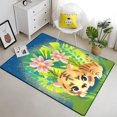 thumbnail image 1 of Doce animales del zodiaco chino pintura alfombra sala de estar área grande negro suave Boho decoración del hogar24120x160cm (47x62 pulgadas)120x160cm (47x62 pulgadas) zhangyuxiang unisex, 1 of 2