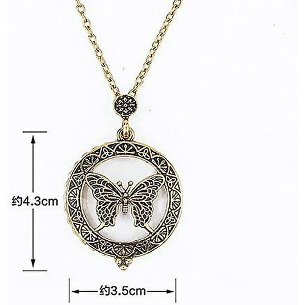5x Portable Retro Magnifying Glass Pendant Necklace For Library