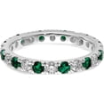 thumbnail image 4 of 14K White Gold Lab Grown Dia Si1/Si2 G H I & Cr Emerald Eternity Band (2 X 2.65) (Size 5.5) Made In India et0048-cem-070-55wlg, 4 of 5
