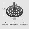 thumbnail image 2 of Four Seasons Courtyard Palermo 19” Round Cast Iron Umbrella Base, Gray, 2 of 5