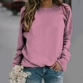 thumbnail image 2 of Sweatshirts Décontractés à Col Rond pour Femmes Manches Longues Coupe Ample Pull Doux Tenues de Mode Automne, 2 of 5