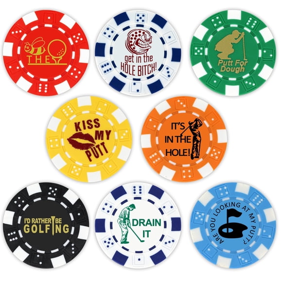 Marcador de pelotas de golf Poker Chip Collection DA VINCI, 11,5 g (8)
