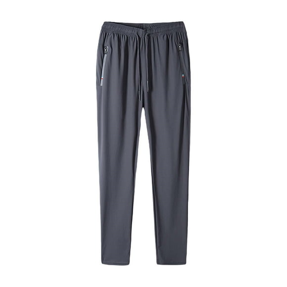 Ediodpoh Men and Women's Lightweight Joggers Pants Dry Running Hiking Pants Workout Track Pants with Zipper Pockets Men’s Pants Gray XXXXL