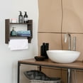 thumbnail image 5 of 2-Tier Wall-Mounted Bathroom Wooden Storage Rack With Hanging Towel Bar, 5 of 5