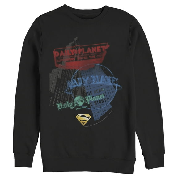 Men's Superman Daily Planet in News  Sweatshirt Black 2X Large
