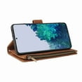 thumbnail image 2 of Galaxy S21 Ultra Wallet Case, Dteck Soft Leather Zipper Wallet Case Magnetic Buckle Horizontal Flip Cover with 5 Card Slots/Photo Pocks for Samsung Galaxy S21 Ultra, Brown, 2 of 6