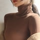 thumbnail image 4 of Camisas de manga larga con cuello alto para mujer, moda de otoño, capas básicas, tops de ropa interior ajustados, 4 of 5