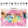 thumbnail image 2 of Cartoon Princess Birthday Backdrop Photography Kids Party Supplies Happy Birthday Party Decorations 94''×71'', 2 of 3