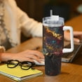 thumbnail image 6 of Cauagu Colorful Bull Western Man Print Stainless Steel Vacuum Insulated Tumbler,40oz Water Bottle with Handle & Flip Straw Reusable Travel Coffee Mug for Women & Men, 6 of 8