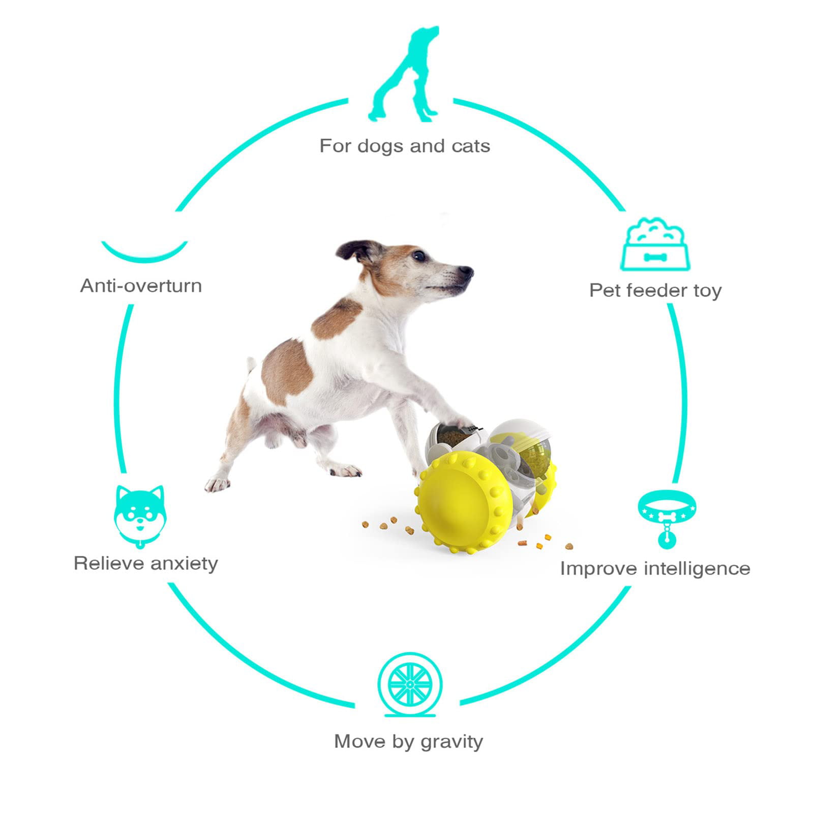 Monotre Dog Treat Ball, Interactive Dog Toys Treat Dispenser, Dog& Cat  Puzzle Toys Active Rolling Giggle Balls Slow Feeder, Dog Food Puzzle.  (Orange)
