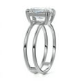 thumbnail image 3 of Dash Jewel Radiant Cut Excellent 2 Ct Diamond Ring For Women's - Solo Stone Diamond Rings - Silver 14k White Gold Over Ring -Two Band Diamond Ring for Women's - Solitaire Diamond Rings for Her, 3 of 7