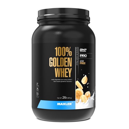 Maxler 100% Golden Whey Protein Powder - Bananas & Cream 2 lb