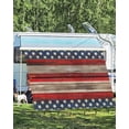 thumbnail image 4 of 4th of July RV Awning Sun Shade Screen 9'X15.3' American Flag Mesh Sunscreen Patriotic Stars Stripes Retro Wood Grain Awning Shade Screen with Zipper Completed Kits for RV Motorhome Camper, 4 of 7