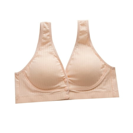 Clearance!Uooqdmx Bras for Women Nursing Bras Feeding Vest Underwear Type with Front Gathered Breast Bra Buckle Women s Front Closure Bras for Women Beige 3XL