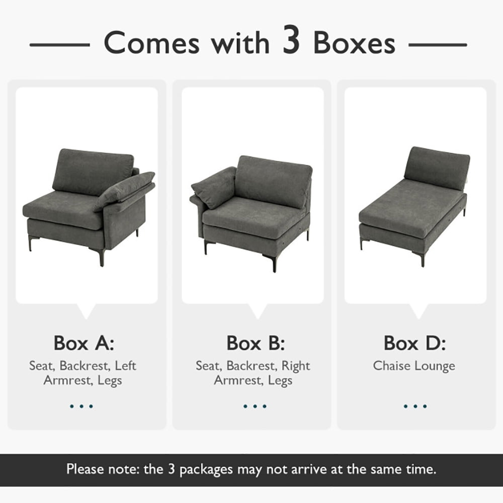 Finihen L-shaped Sectional Sofa Couch, Convertible Sectional Sofa, Extra Large Modular L-shaped Sectional Sofa with Reversible Chaise for 4-5 People, for Living Room, Gray Finihen L-shaped Sectional Sofa Couch, Convertible Sectional Sofa, Extra Large Modular L-shaped Sectional Sofa with Reversible Chaise for 4-5 People, for Living Room, Gray