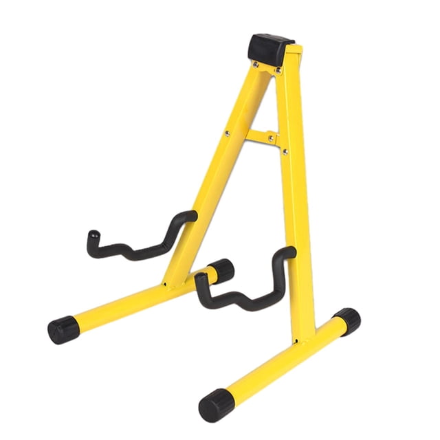 Bunblic Universal Folding Instrument Stand, A Frame Musical Rack Holder, Electric Guitar Stand for Electric Guitar, Bass Accessories Yellow