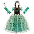 thumbnail image 2 of Disfraz Niña Anna Vestido para Niña Cosplay Princesa Reina de la Nieve Disfraz Niños Halloween Ropa Niños Cumpleaños Carnaval Fiesta de disfraces Fivean unisex, 2 of 2