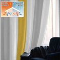 thumbnail image 5 of Orange Grey Striped Blackout Curtains for Bedroom/Living Room, Pinch Pleated Black Out Curtains, Geometric Vertical Stripes White Room Darkening Window Drapes with Hooks 2 Panels, 59"x70", 5 of 8