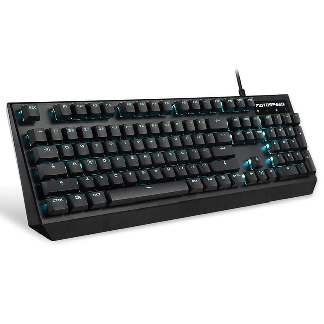 Teclado Motospeed CK95, 104 teclas, teclado mecánico para juegos por cable, interruptores mecánicos azules, 9 tipos de efectos de luz LED azul, tapa de llave ABS MOTOSPEED Teclado