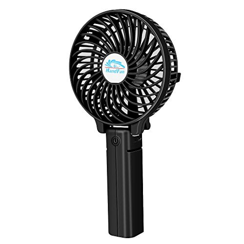 VersionTECH Hand Held Fan with Color Light 5 Speed Hand Fan,Portable Foldable USB Fan Table Fan with Rechargeable Battery Operated Electric Fan for Travel Office Room Household-Black 