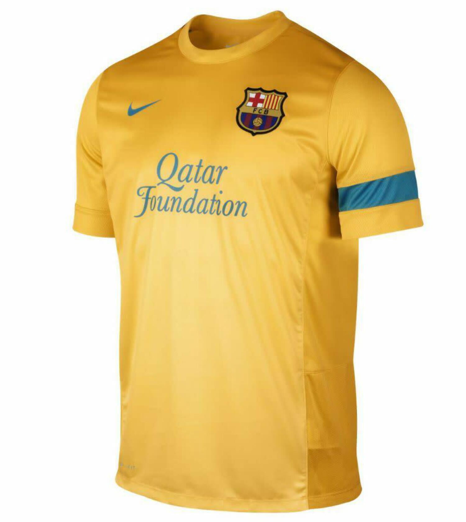 Nike FC Barcelona Official 2012-13 Soccer Training Jersey- Yellow/Teal - Walmart.com