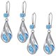 thumbnail image 1 of Pendientes en Forma de Gota Drop08 2Pzas Gota de Agua Azul Metal/Circón., 1 of 1