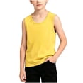 thumbnail image 6 of Ceisia Boys' Solid Color Sleeveless Cotton Tank Top Yellow 11 Years-12 Years Gift, 6 of 6