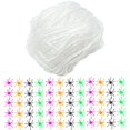 thumbnail image 2 of Stretchable Halloween Decor Cotton 200g with 60 Colorful Spiders, White Cobweb Webbing for Indoor Outdoor Yard Porch Haunted House Party Decoration Supplies, By Cosmug, 2 of 8