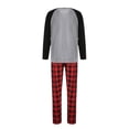 thumbnail image 4 of Qiylii Christmas Parent-child Pajamas Set, Letter Print T-shirt + Plaid Pants, 4 of 9