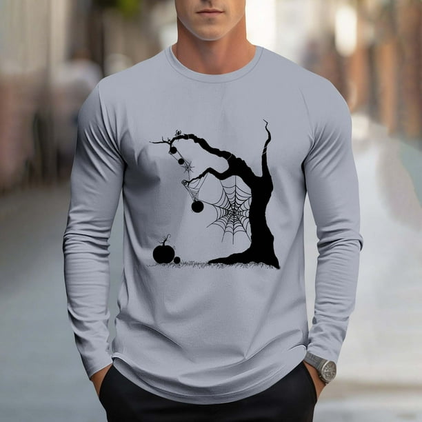 Blusas y camisas de manga larga y cuello redondo para hombre, moda informal, estampado, deportivas, de manga larga y cuello redondo, blusas, camisas, blusas para hombre, poliéster