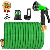 SUNDAN Expandable Garden Hose 50ft No Kink Flexible Water Hoses for Outdoor with 8-Pattern Spray Nozzle(Green)