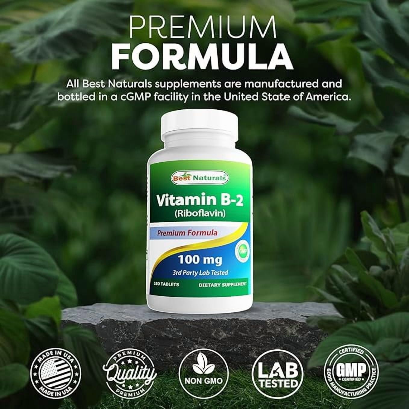 Best Naturals Vitamin B2 Riboflavin 100 mg 180 Tablets