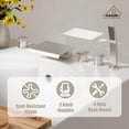 thumbnail image 4 of CASAINC 3 Handle Roman Bathroom Tub Faucet with Handheld Sprayer, Brushed Nickel, 4 of 9