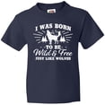 thumbnail image 3 of Inktastic I Was Born to Be Wild and Free with Wolf and Mountains Youth T-Shirt, 3 of 5
