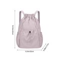 thumbnail image 2 of Luckky Solid Color Foldable Drawstring Backpack,Large Capacity Woven Fabric Cinch Sack with Adjustable Shoulder Straps,Lightweight Portable Gym Bag for Outdoor Travel Daily Use, 2 of 6