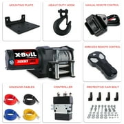 X-BULL 12V Electric Winch 3000LBS Steel Cable Towing ATV/UTV Off-Road with Mounting Bracket Wireless Remote