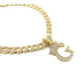 thumbnail image 2 of iJewelry2 Kings and Queens Crowned Initial Letter G Crystals Pendant Gold-tone Cuban Linked Chain Necklace, 2 of 3