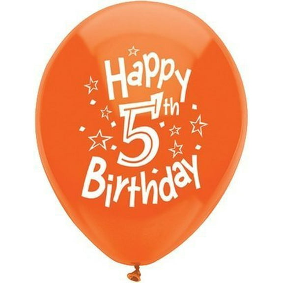 Happy 5th Birthday 12 Inch Latex Balloons 8 Pack [92479]