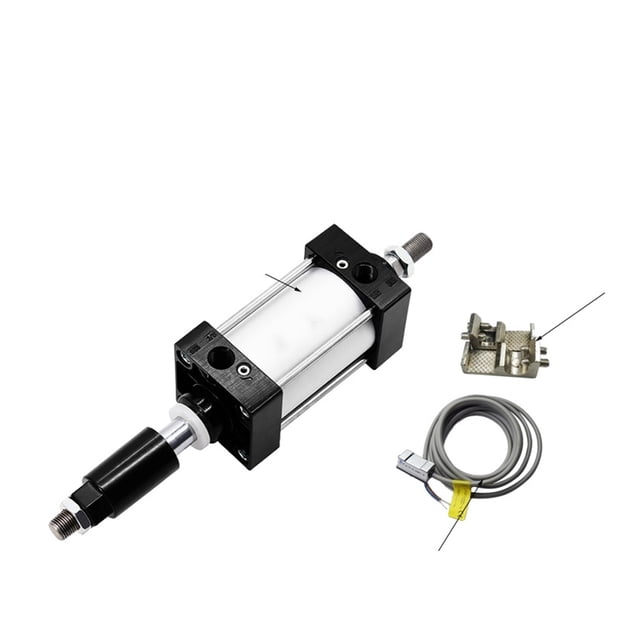 Alésage de Cylindre Pneumatique Standard 63mm Double Action Cylindres d'Air en Aluminium Course Réglable 200-300mm Grande Poussée, Multifonctionnel