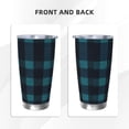 thumbnail image 4 of 20oz Car Cup Three-Piece Set Of Single Silver Edge No Smell Easy To Carry Heat Preservation For Daily Car Sports Travel Darkcyan Buffalo Plaid Check Tartan Scotland_2, 4 of 8